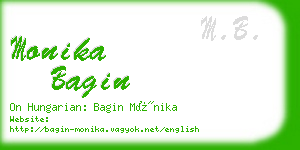 monika bagin business card